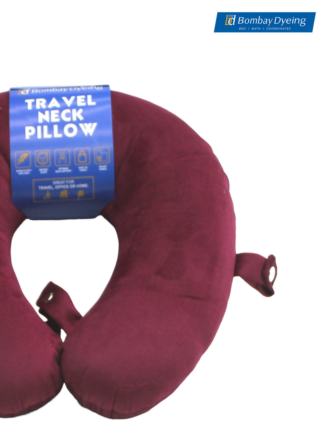 100% Polyester Maroon Color Travel Neck Pillow