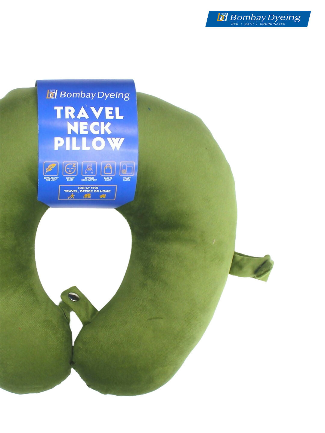 100% Polyester Olive Color Travel Neck Pillow