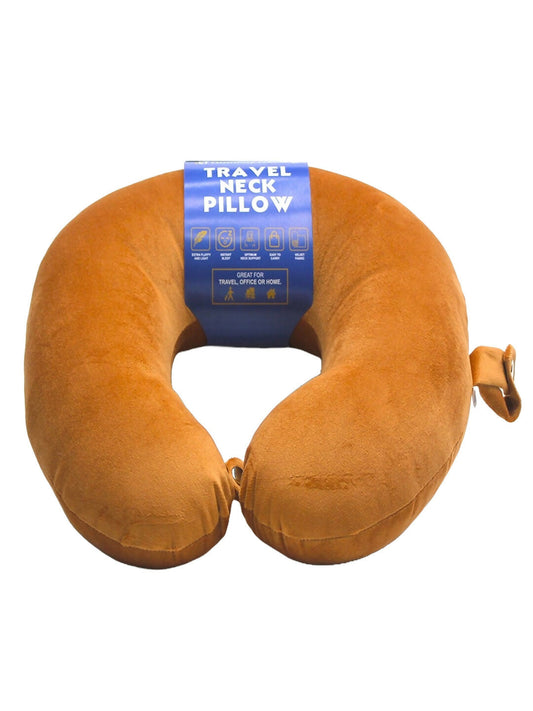 100% Polyester Brown Color Travel Neck Pillow
