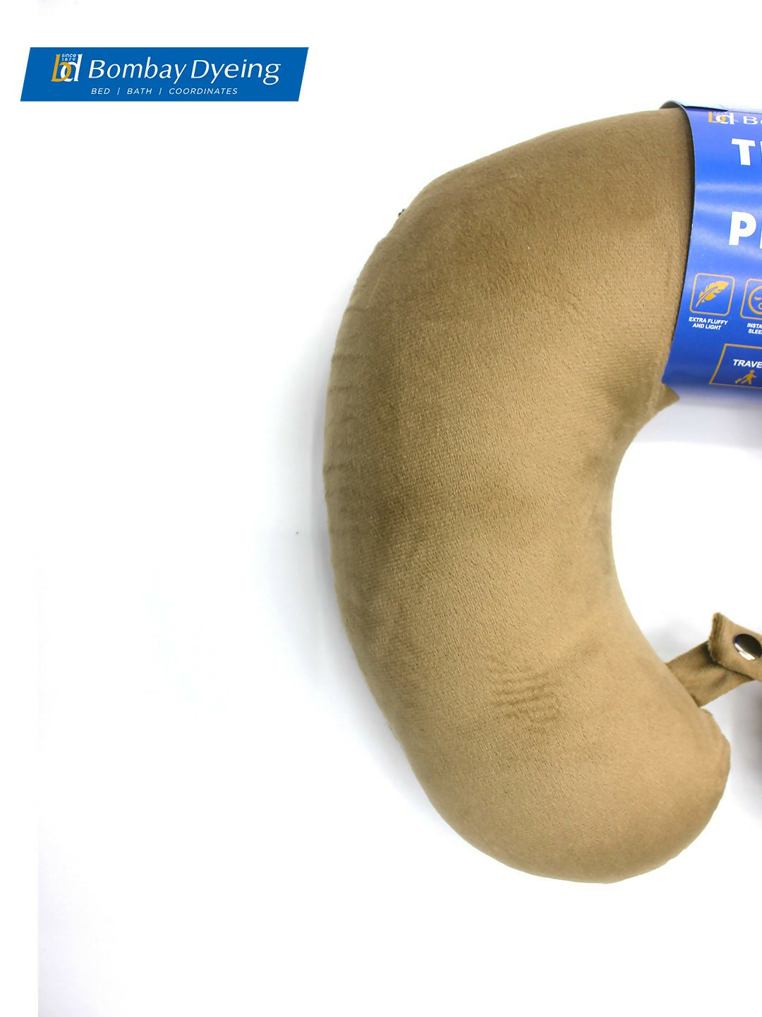 100% Polyester Light Brown Color Travel Neck Pillow