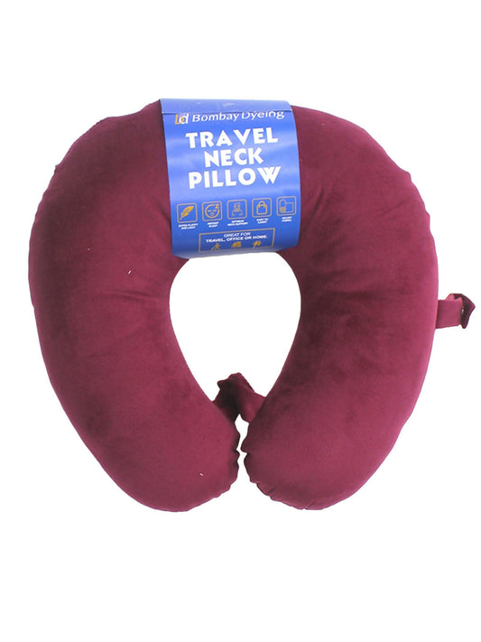100% Polyester Maroon Color Travel Neck Pillow